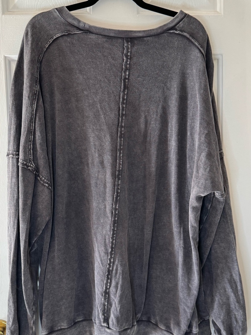 Easel Gray Mineral Wash Lightning Bolt Sweatshirt 2X Oversized Leopard Patch - Picture 2 of 5
